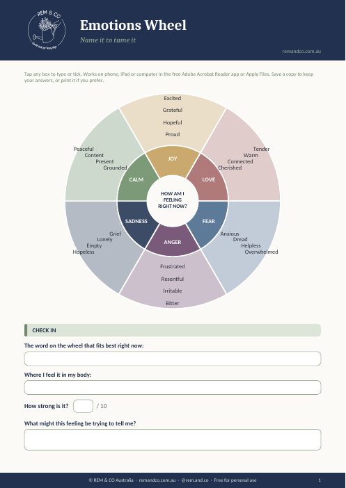 Emotions Wheel cover